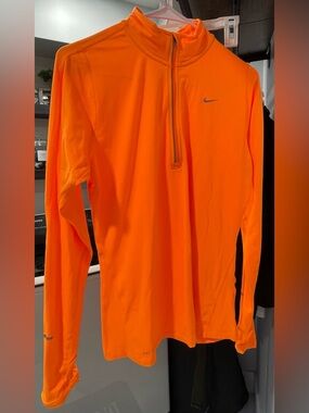 Nike Women’s Neon Orange Quarter-Zip Performance Top